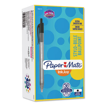 Paper Mate® Inkjoy 100 Rt Ballpoint Pen, Retractable, Medium 1 Mm, Black Ink, Gray Barrel, 36-pack freeshipping - TVN Wholesale